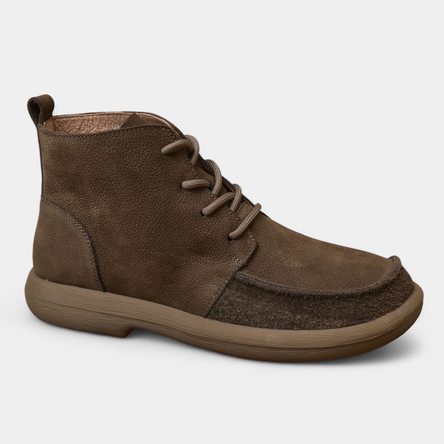Bottines homme à lacets – Coupe basse montante à bout large