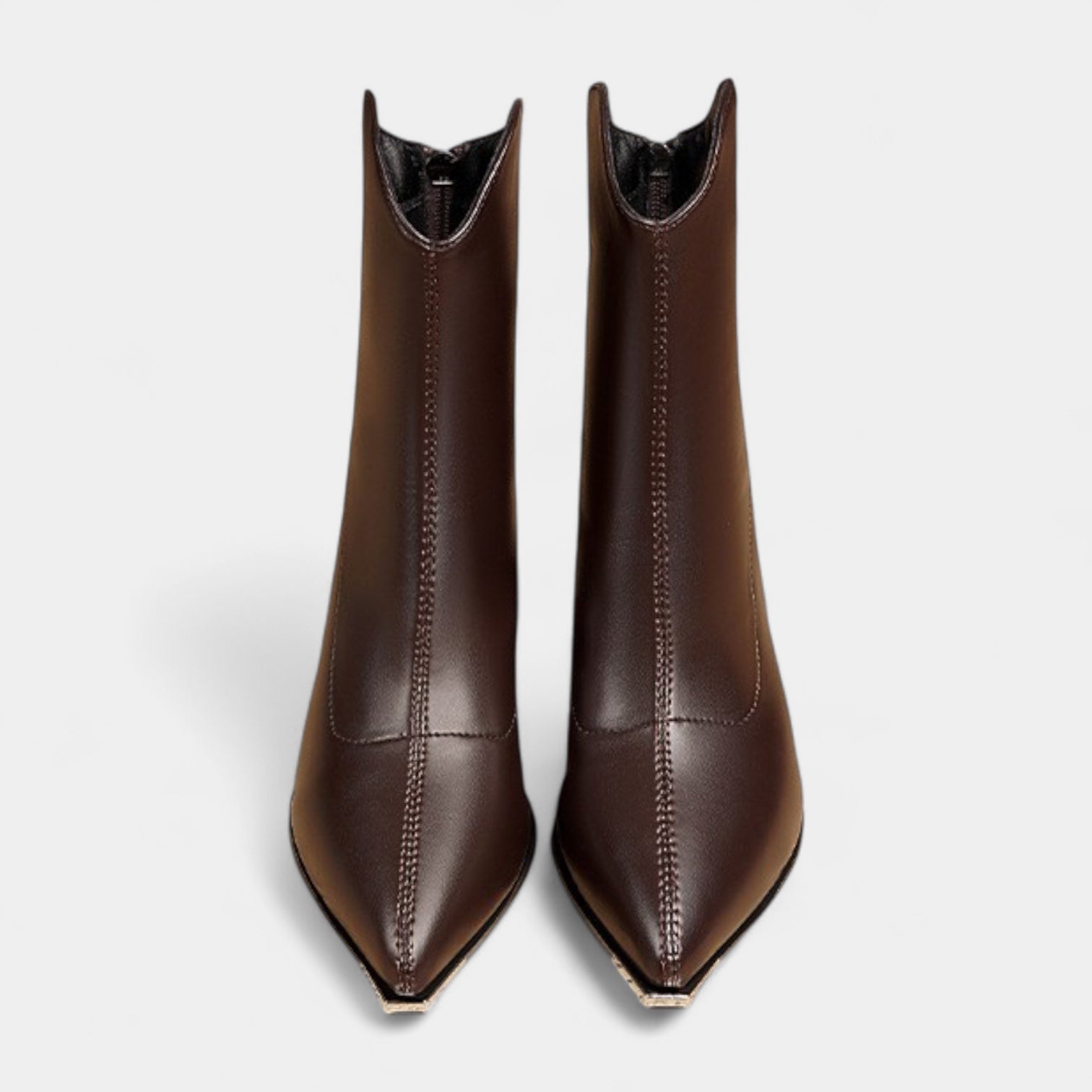 Bottines Femme En Cuir À Talon Bloc