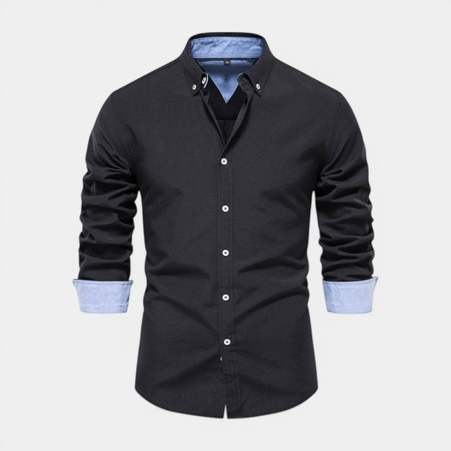 Chemise Homme à Boutons Manches Longues Col Boutonné