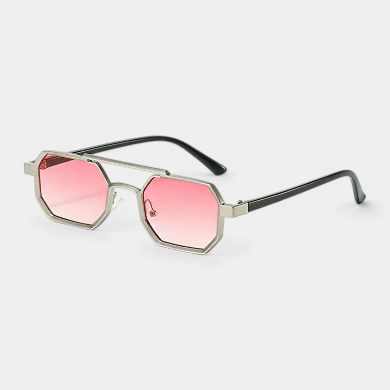 Lunettes Octogonales Pont Métallique Verres Teintés pour Homme