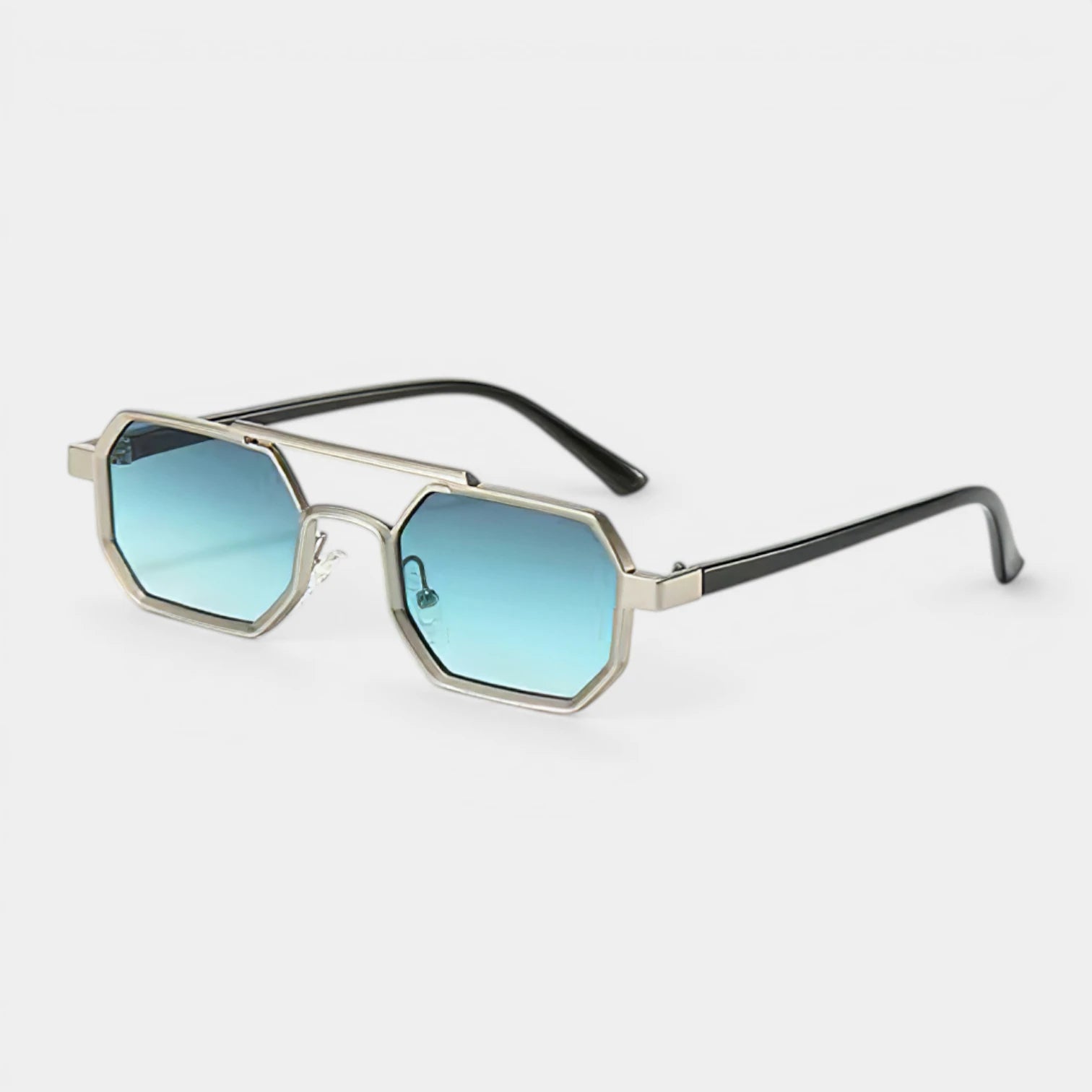 Lunettes Octogonales Pont Métallique Verres Teintés pour Homme