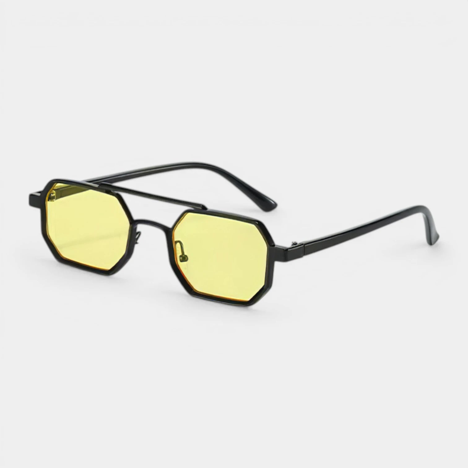 Lunettes Octogonales Pont Métallique Verres Teintés pour Homme