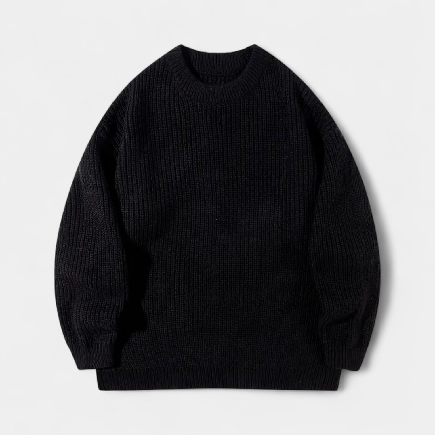 Pull homme à col rond – Maille texturée à coupe régulière
