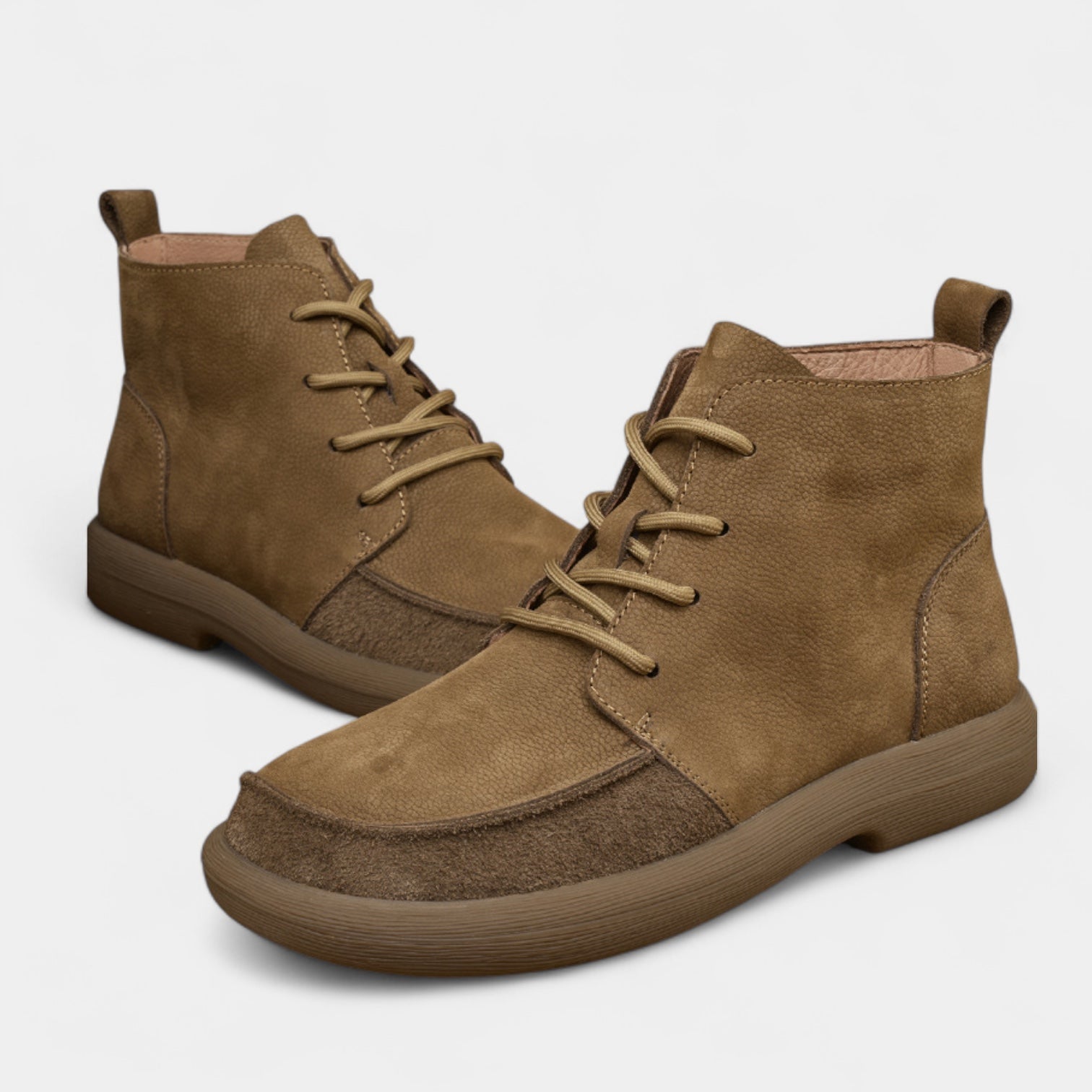 Bottines homme à lacets – Coupe basse montante à bout large