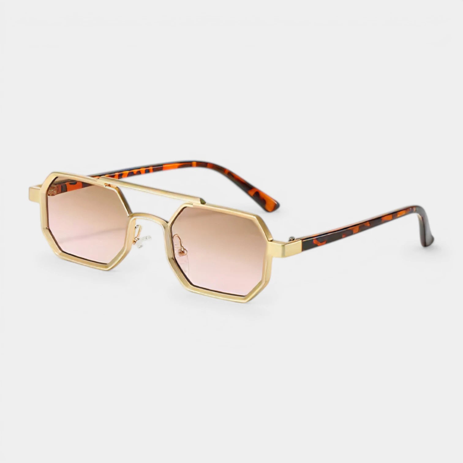 Lunettes Octogonales Pont Métallique Verres Teintés pour Homme