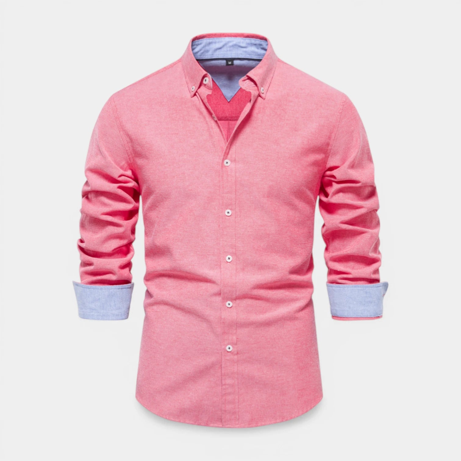Chemise Homme à Boutons Manches Longues Col Boutonné