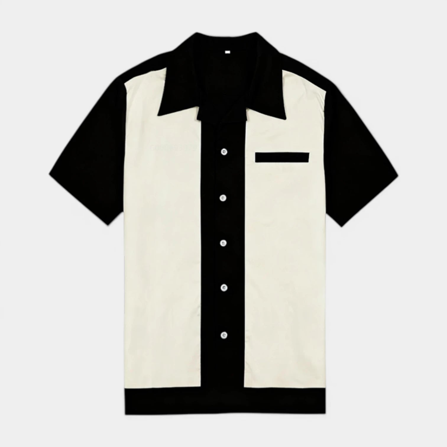 Men's Short-Sleeve Button-Up Camp Collar Shirt
