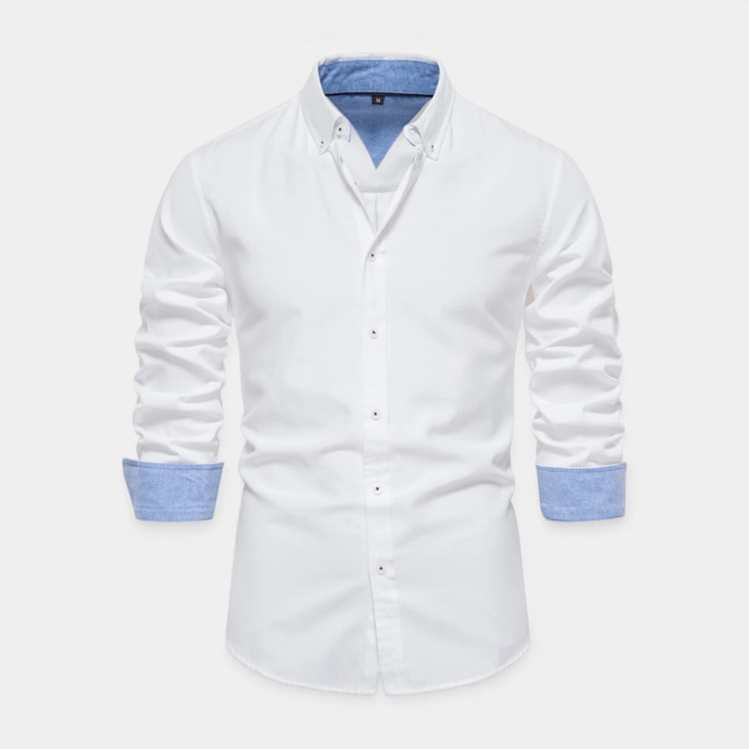 Chemise Homme à Boutons Manches Longues Col Boutonné