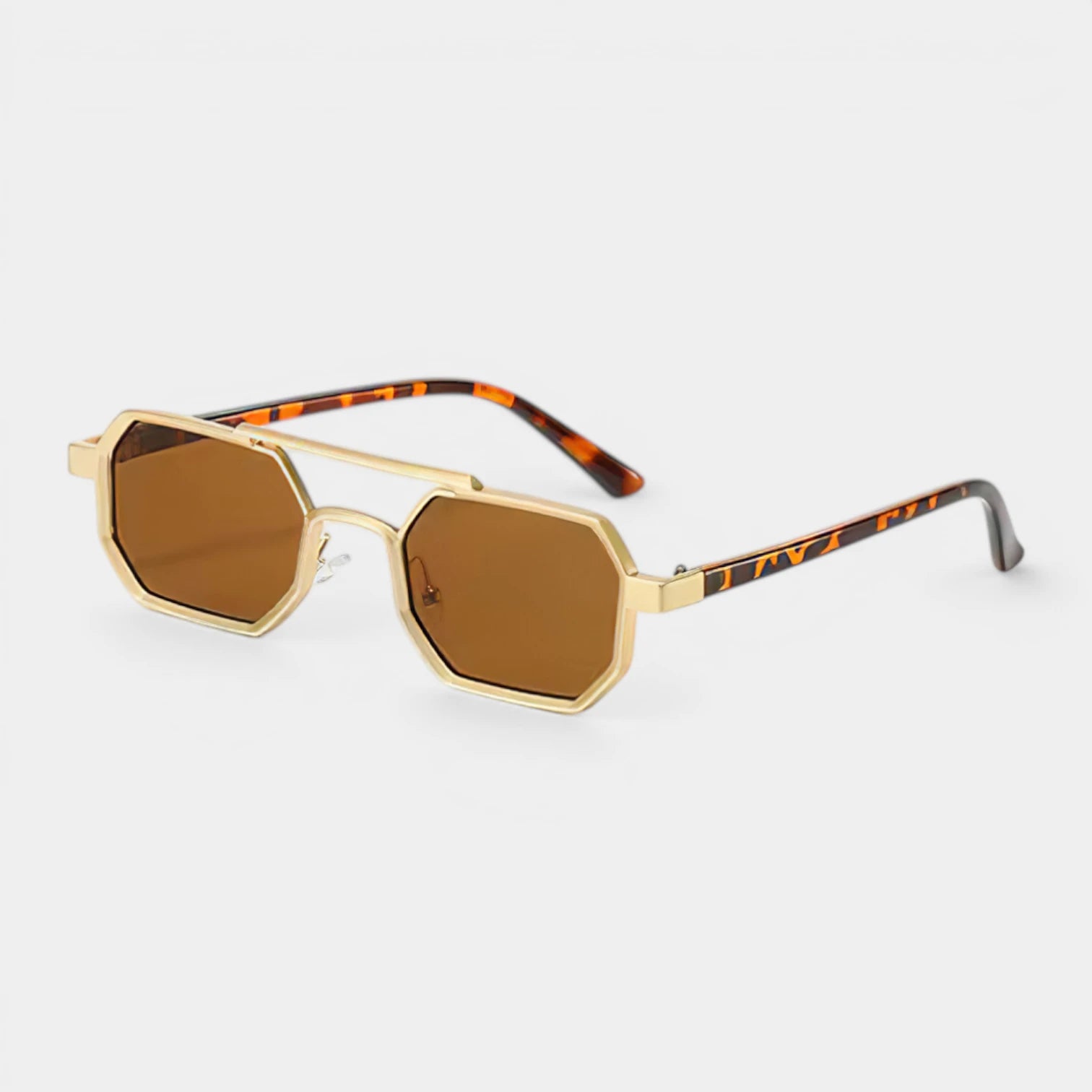 Lunettes Octogonales Pont Métallique Verres Teintés pour Homme