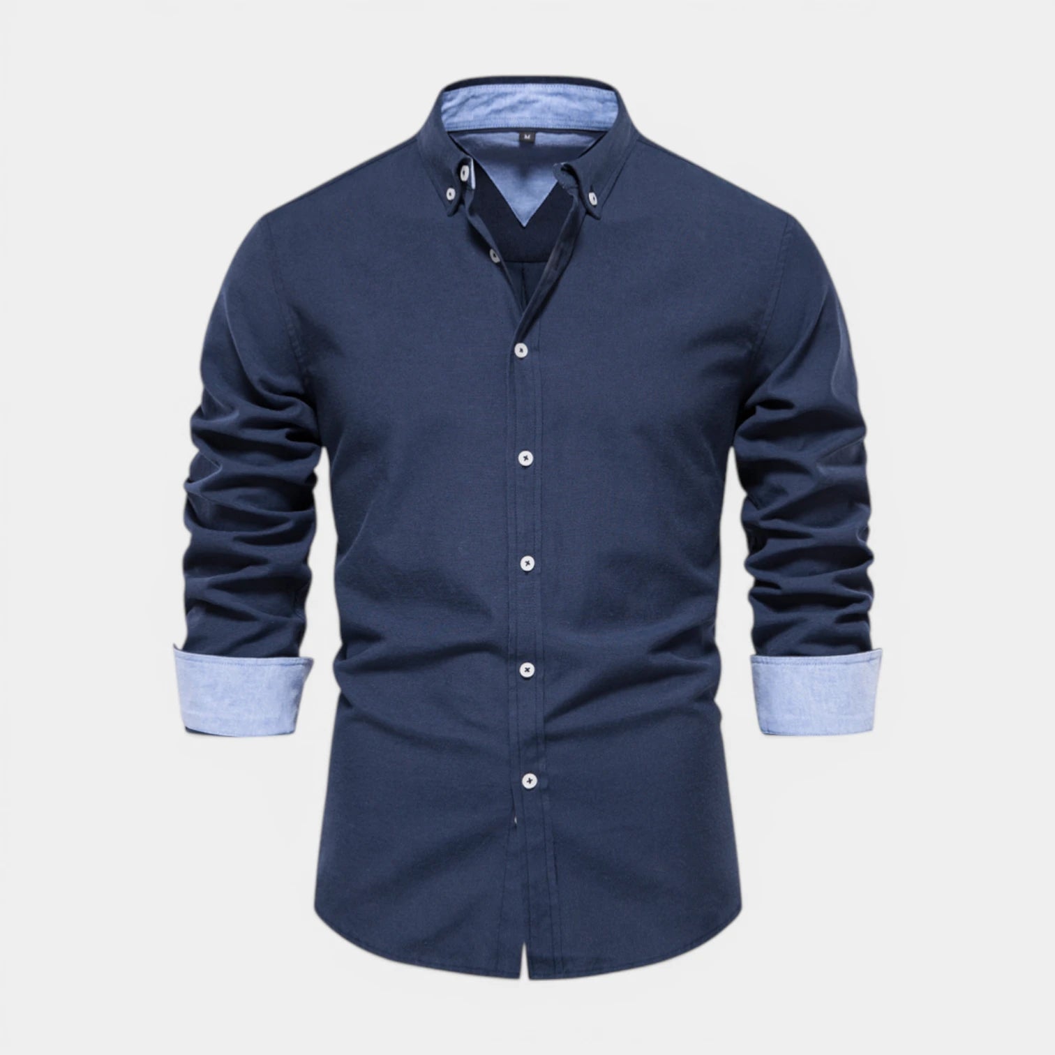 Chemise Homme à Boutons Manches Longues Col Boutonné