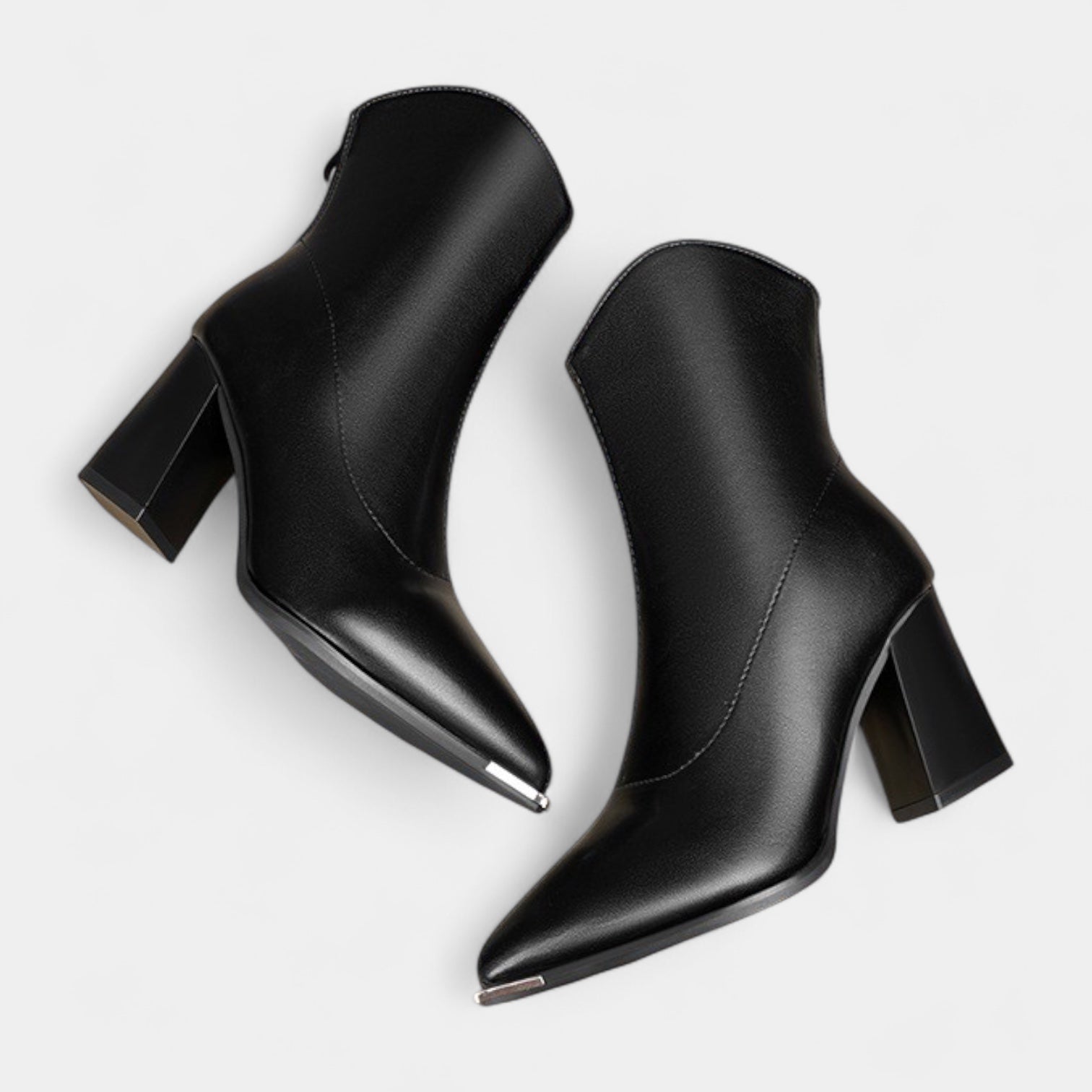 Bottines Femme En Cuir À Talon Bloc