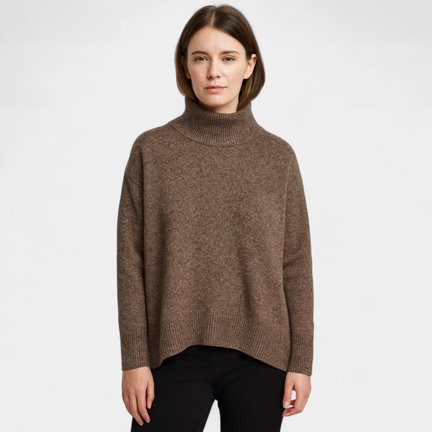 Pull En Maille Femme À Col Roulé