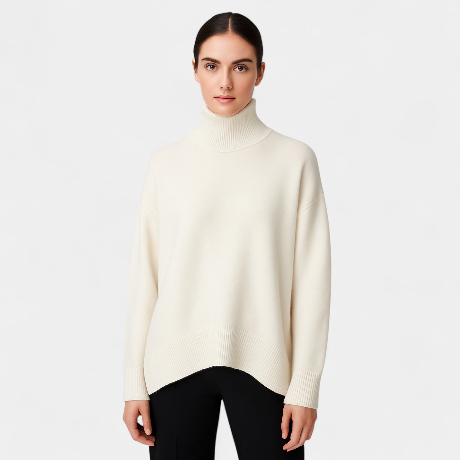 Pull En Maille Femme À Col Roulé