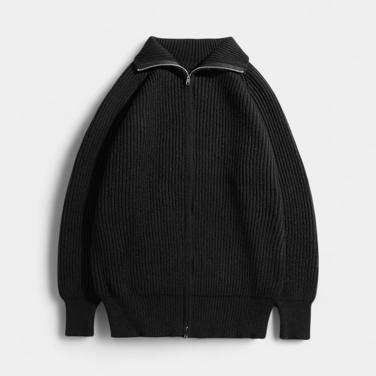 Pull Homme En Maille Zippé Intégral