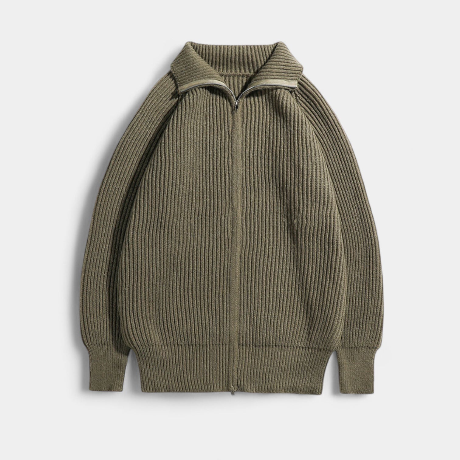 Pull Homme En Maille Zippé Intégral