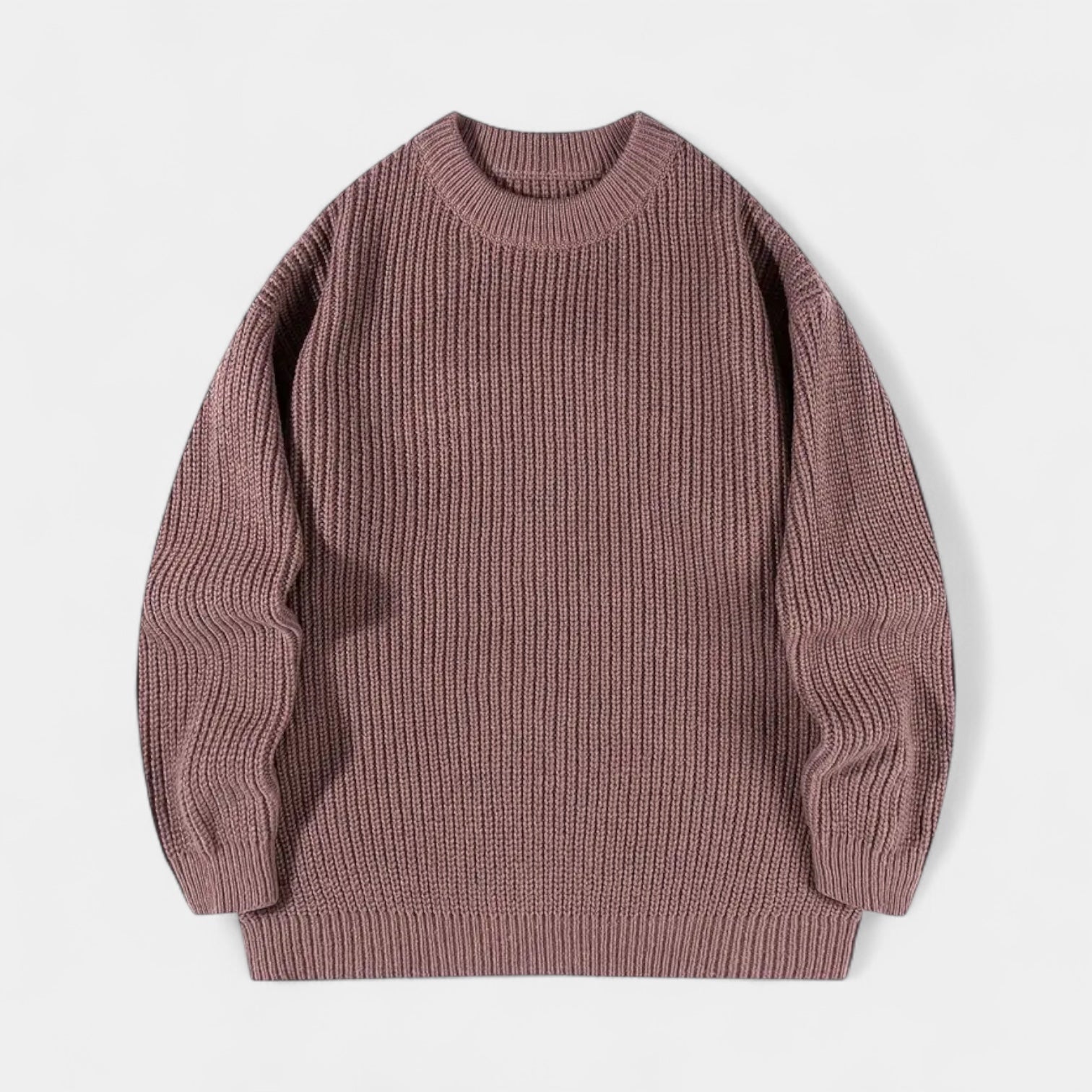 Pull homme à col rond – Maille texturée à coupe régulière