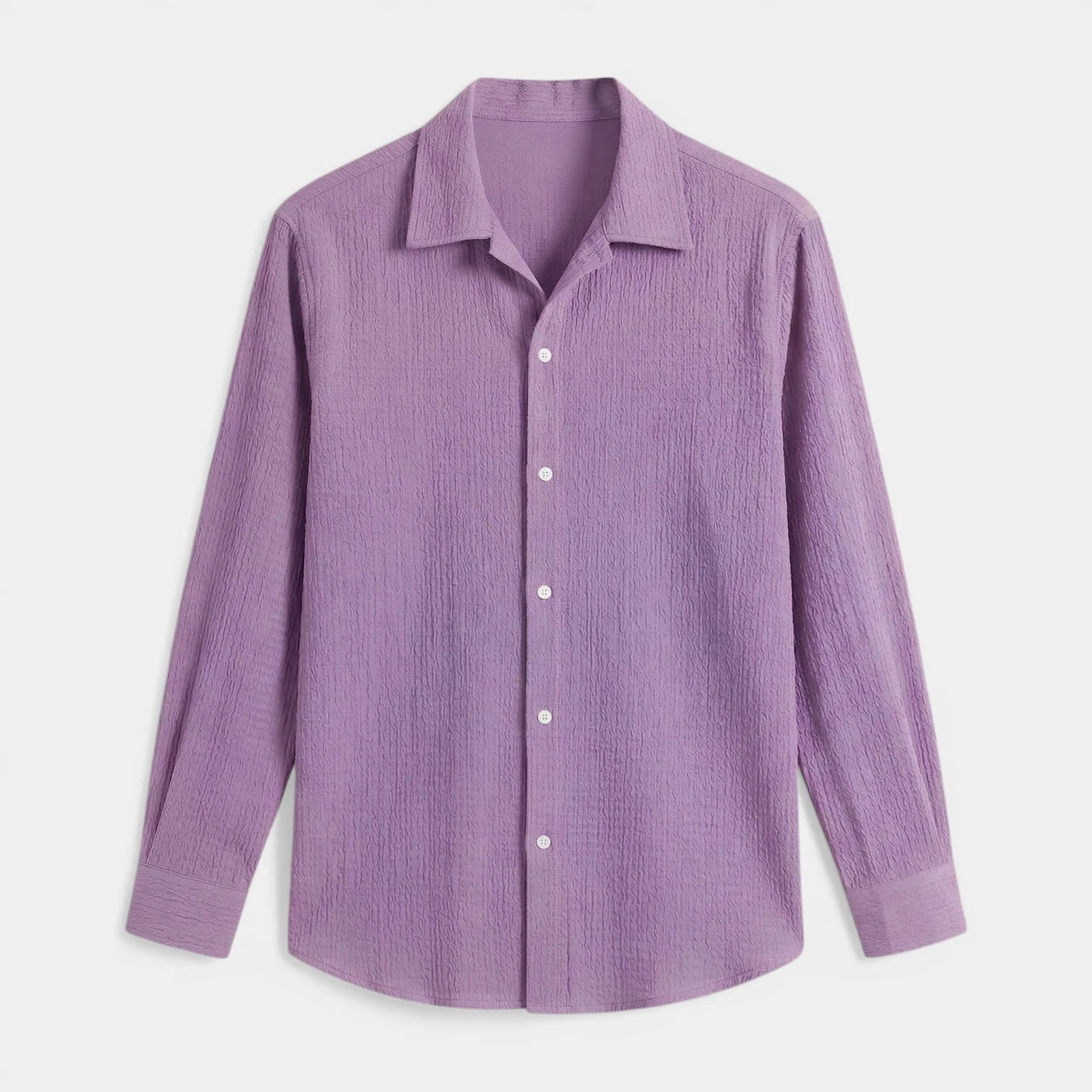 Chemise Homme Texturée Boutonnée Manches Longues