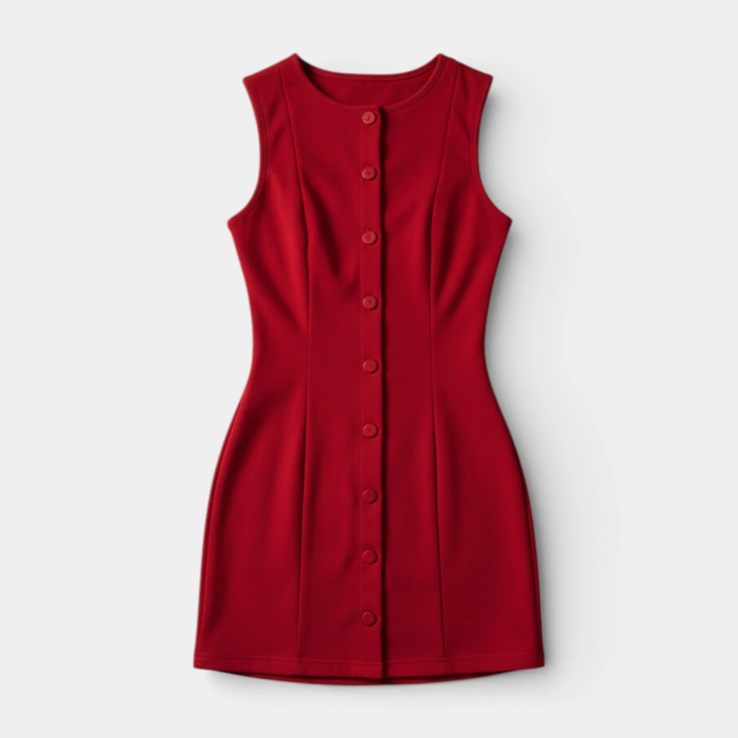 Robe Mini Femme Sans Manches Boutonnée – Coupe Ajustée Structurée