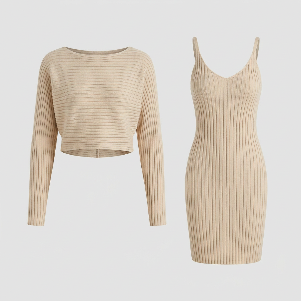 Ensemble Maille Luxueuse Pull et Robe pour Femme