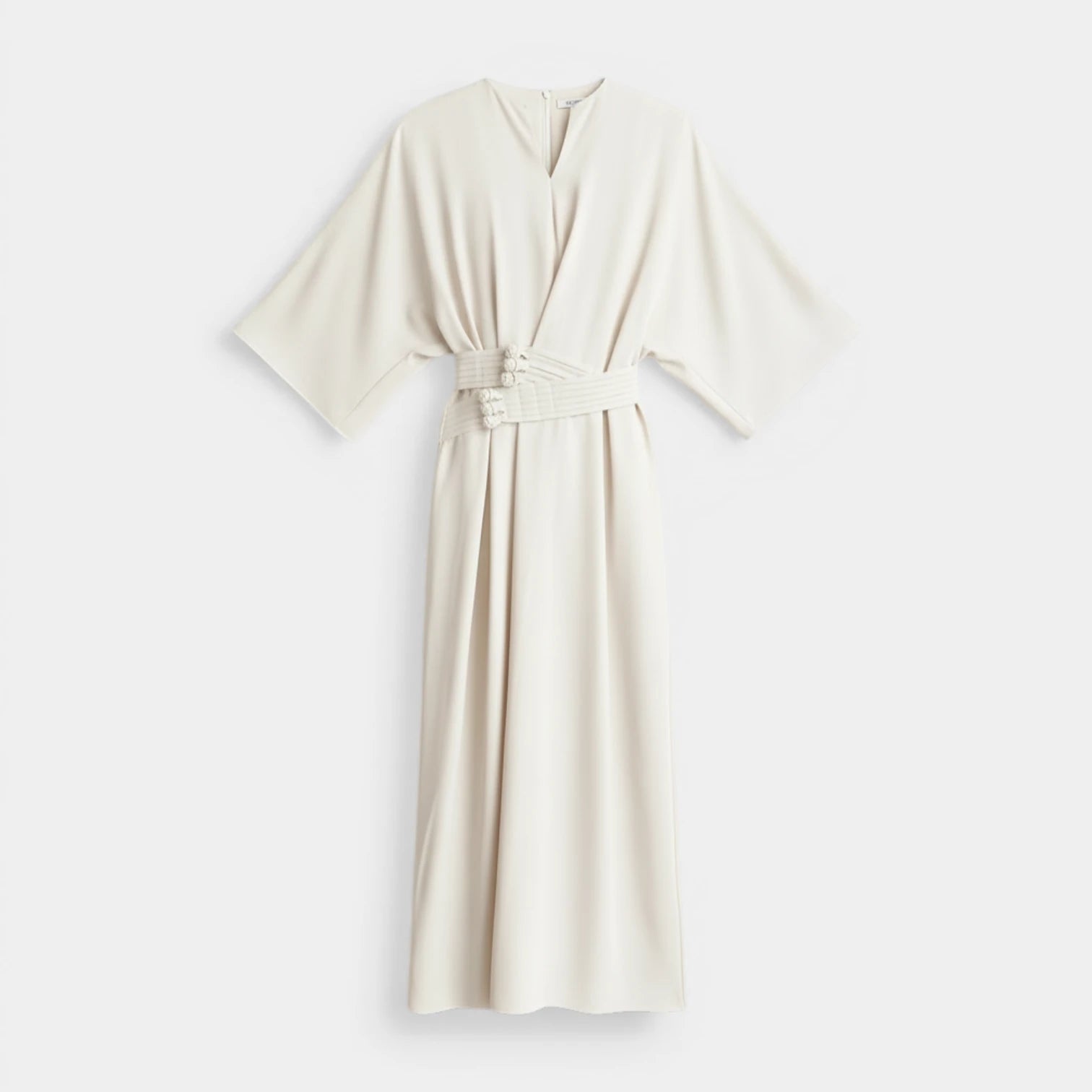 Robe Maxi Portefeuille Femme Col V – Ceinture et Manches Amples