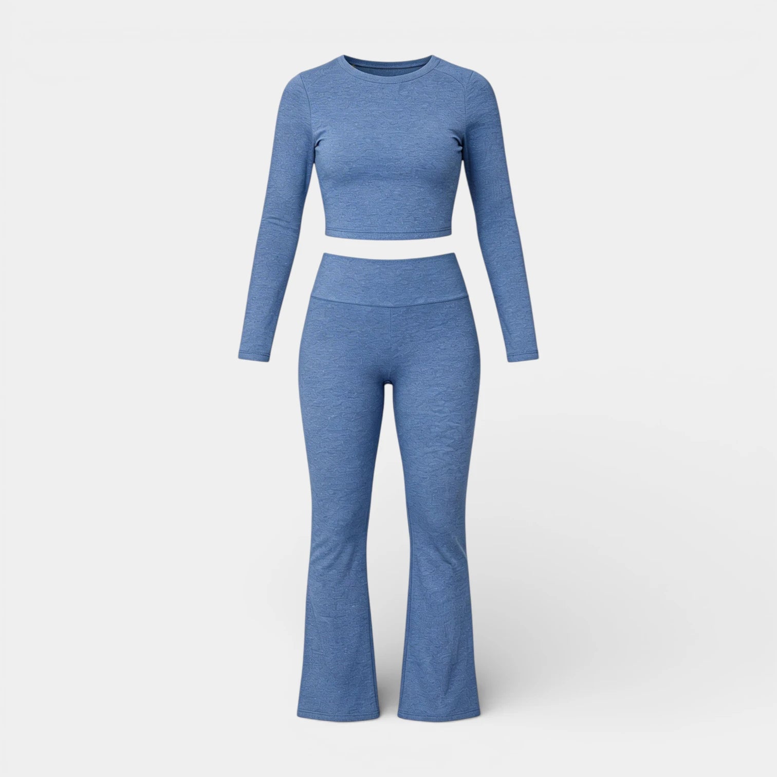 Ensemble Femme 2 Pièces Chic – Crop Top Manches Longues et Pantalon Évasé