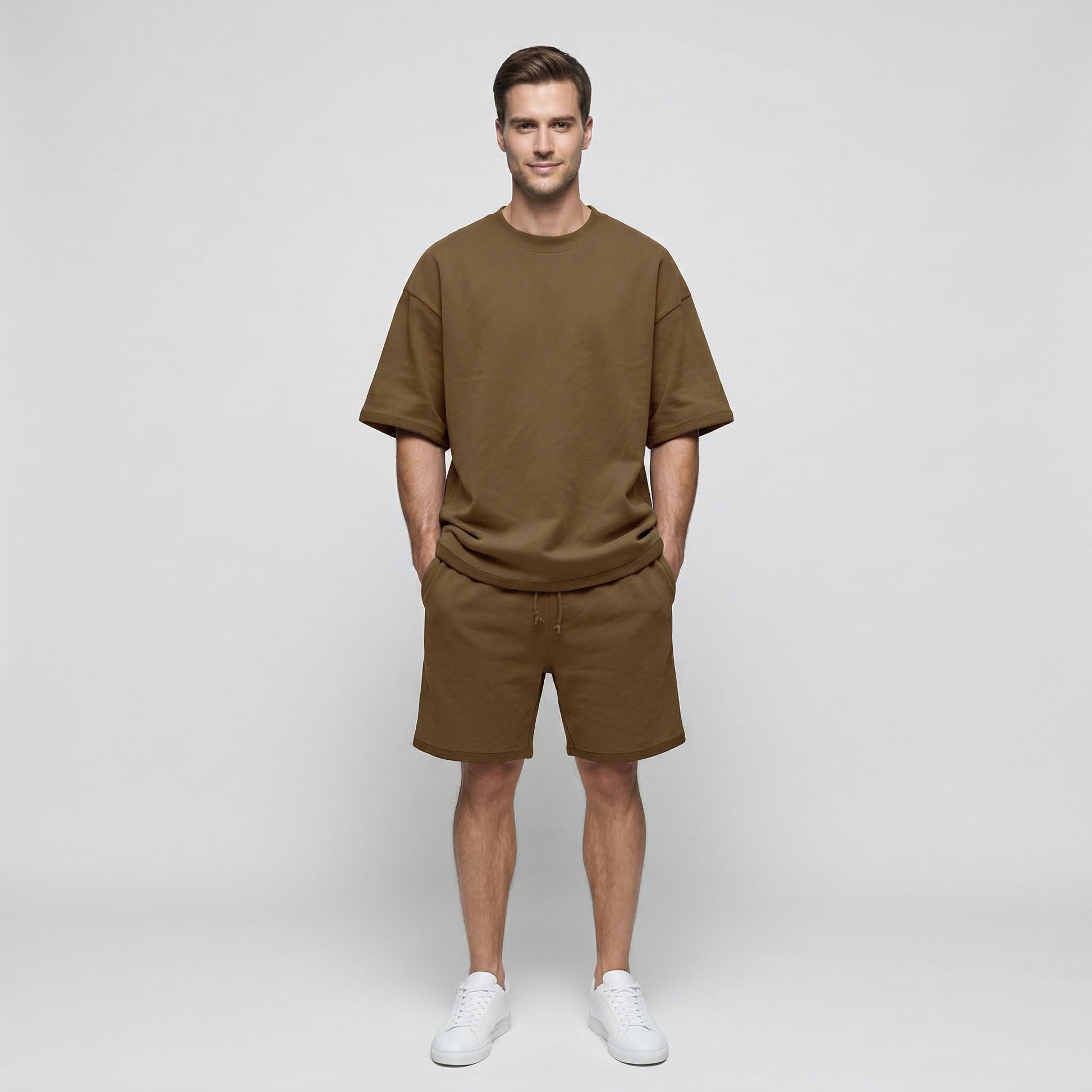 Ensemble Homme T-shirt Manches Courtes et Short Couleur Unie