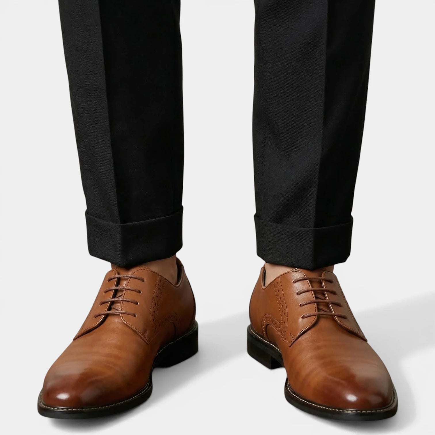 Chaussures Homme à Lacets Brillantes Bout Uni Structurée
