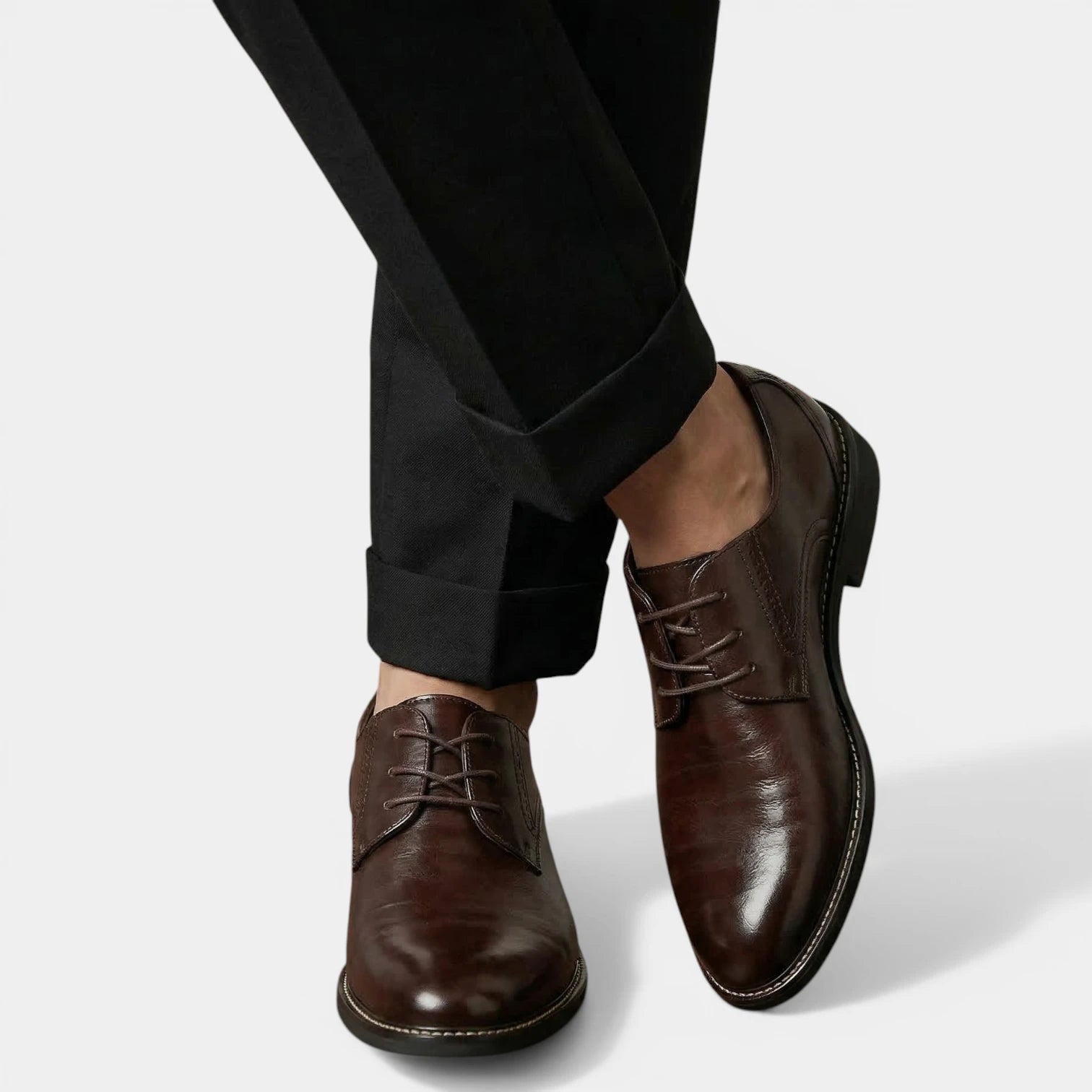 Chaussures Homme à Lacets Brillantes Bout Uni Structurée