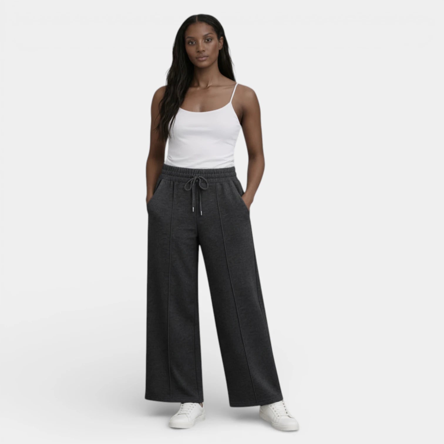 Pantalon Large Femme Cordon de Serrage – Taille Élastique Coupe Décontractée