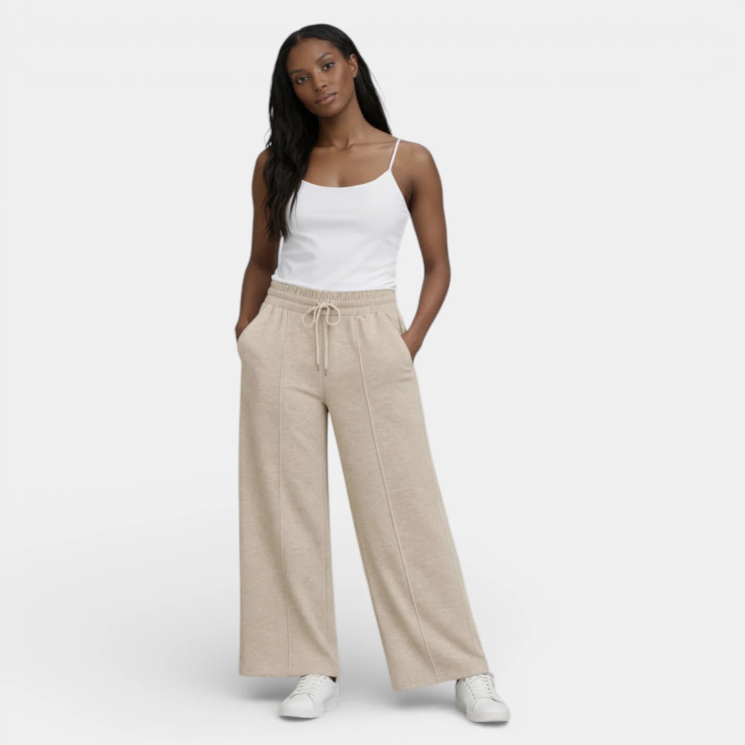 Pantalon Large Femme Cordon de Serrage – Taille Élastique Coupe Décontractée