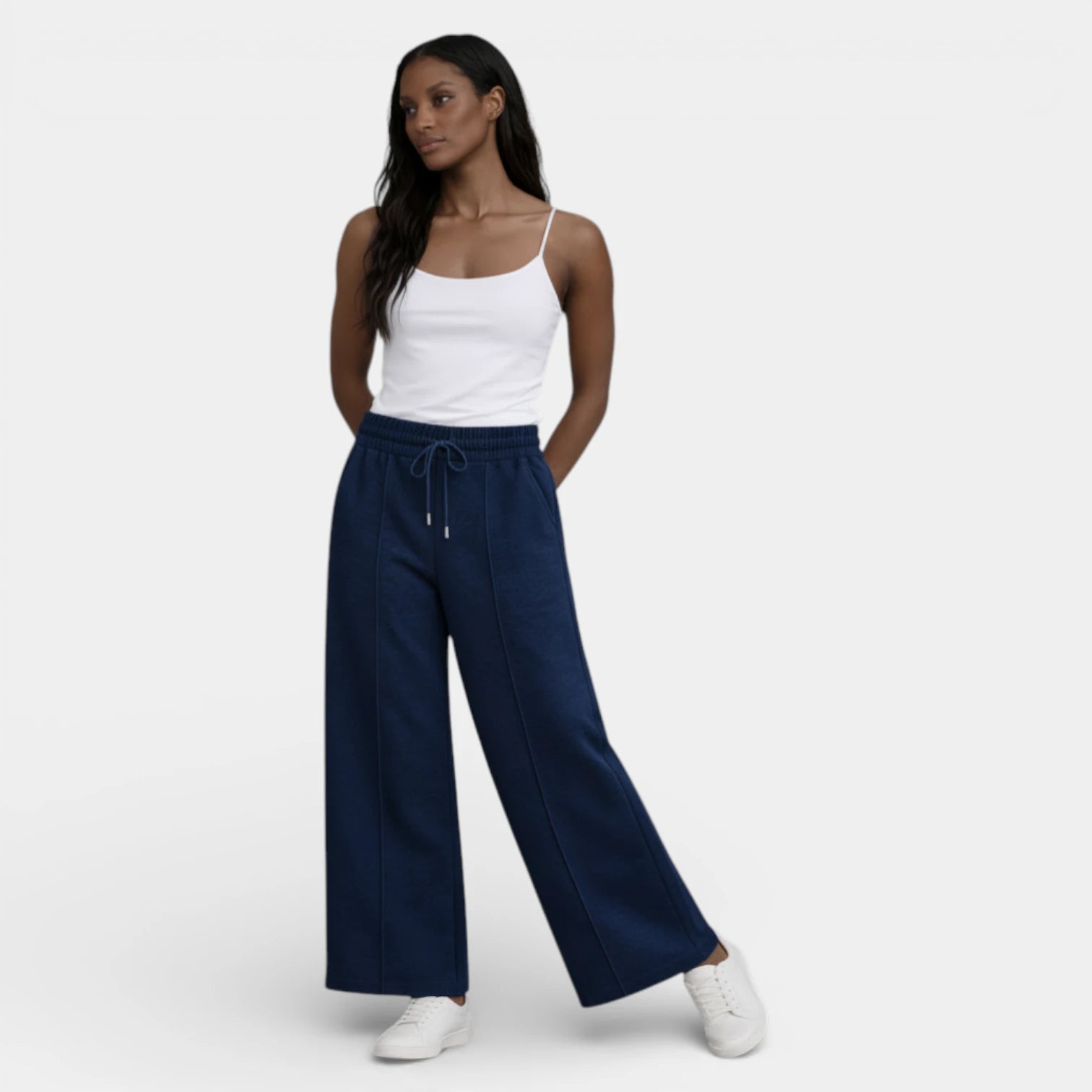 Pantalon Large Femme Cordon de Serrage – Taille Élastique Coupe Décontractée