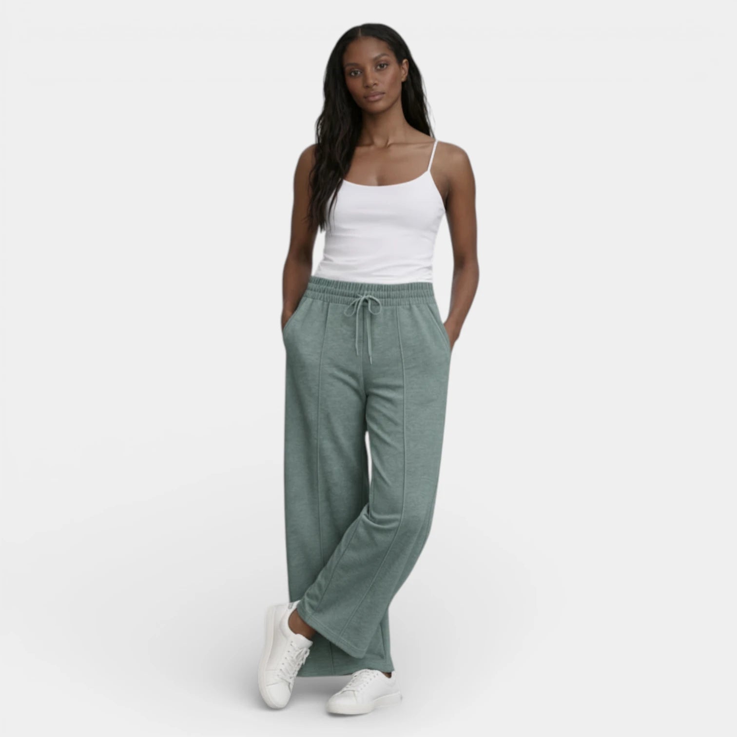 Pantalon Large Femme Cordon de Serrage – Taille Élastique Coupe Décontractée