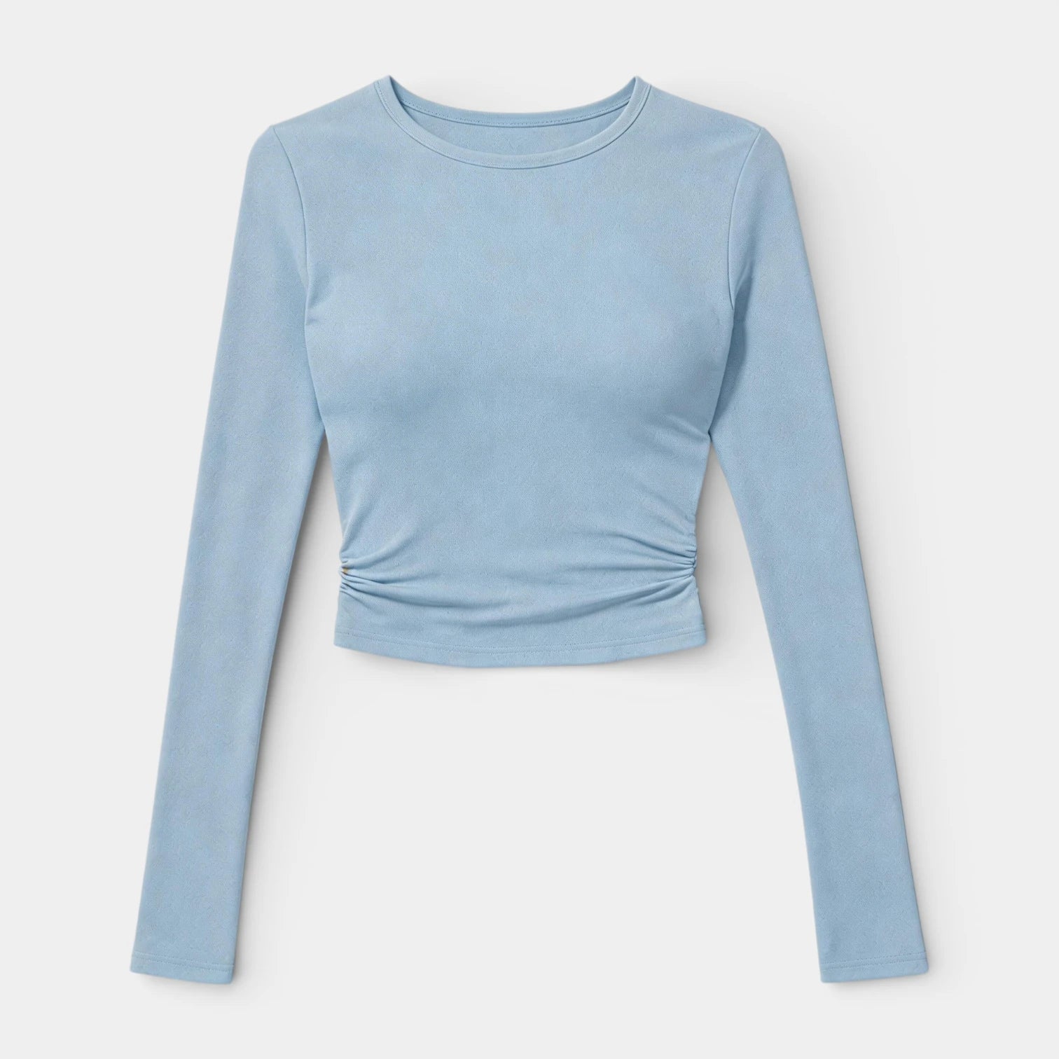 Top Court Femme Manches Longues – Taille Froncée Coupe Ajustée