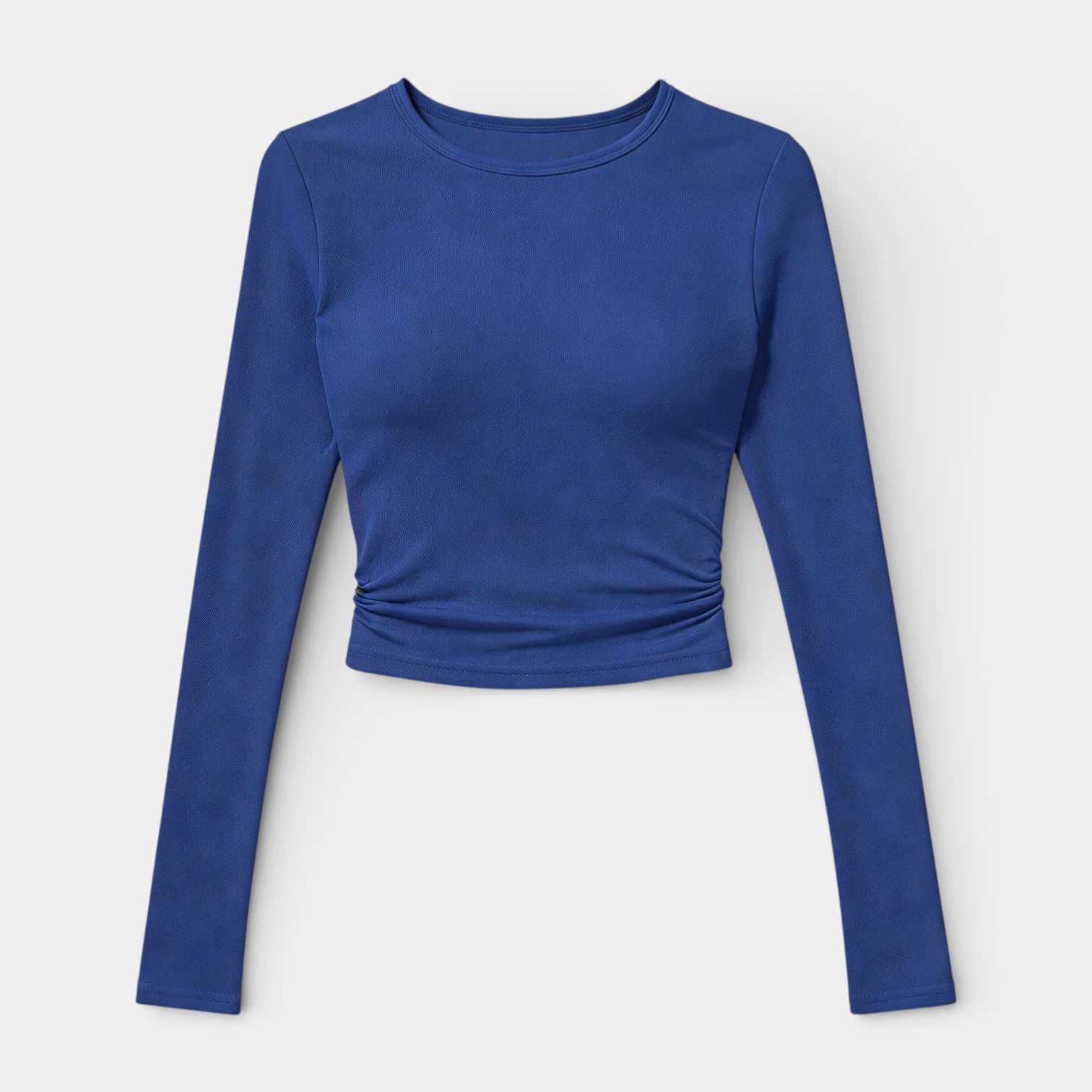 Top Court Femme Manches Longues – Taille Froncée Coupe Ajustée