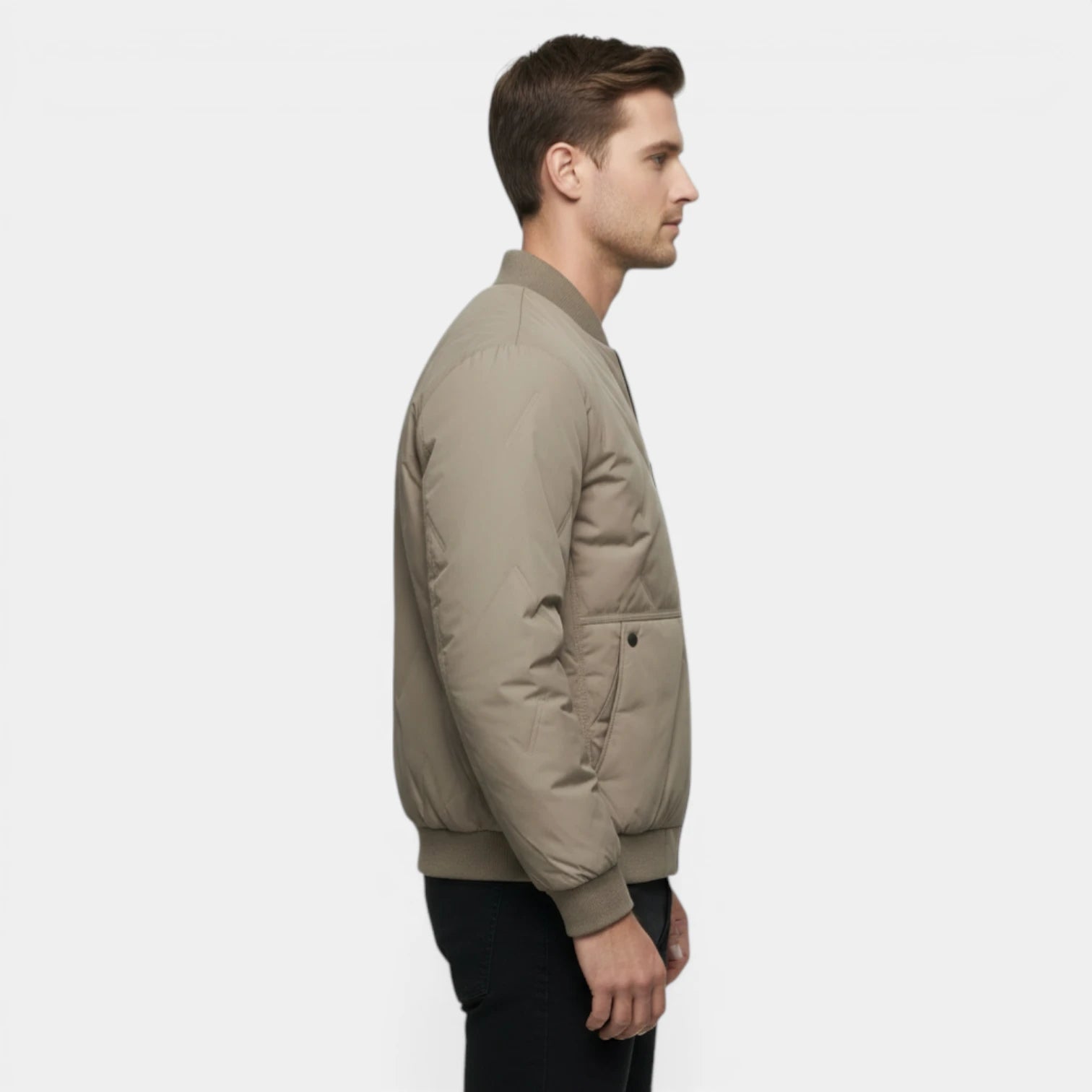 Blouson Aviateur Matelassé Pour Homme Avec Fermeture Éclair