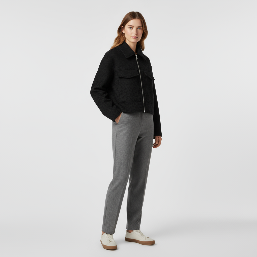 Veste Texturée Femme En Laine Mélangée
