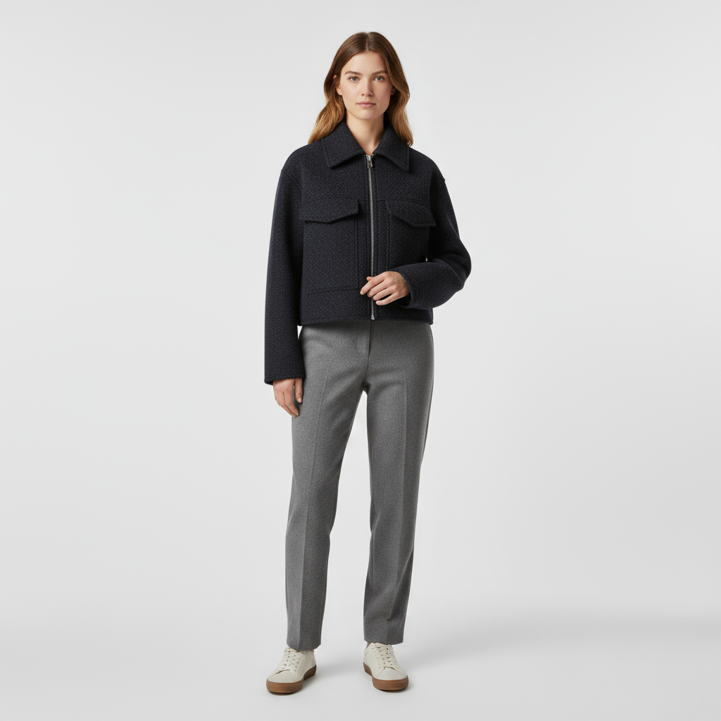Veste Texturée Femme En Laine Mélangée