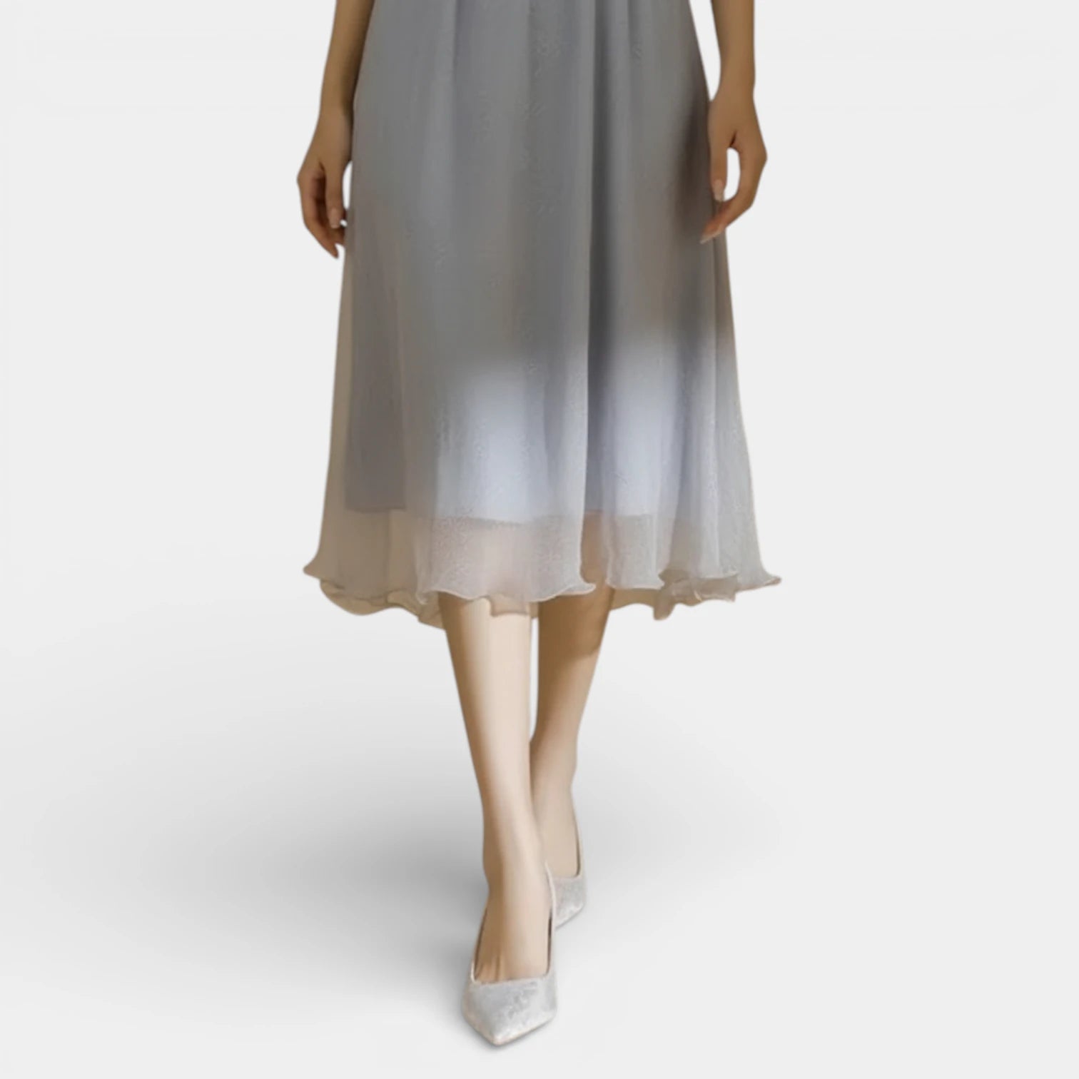 Escarpins Femme Slingback à Bout Pointu Maille Florale Talon Moyen