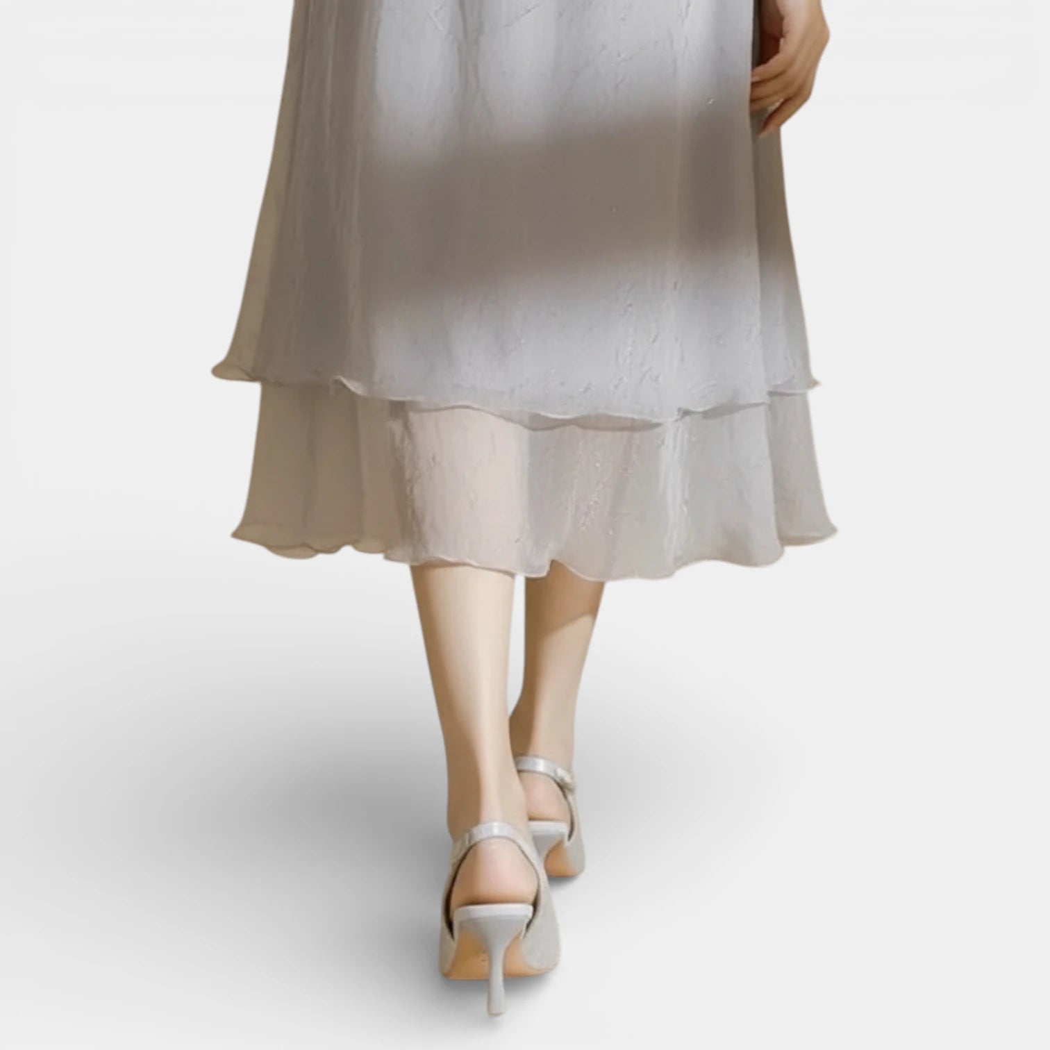 Escarpins Femme Slingback à Bout Pointu Maille Florale Talon Moyen