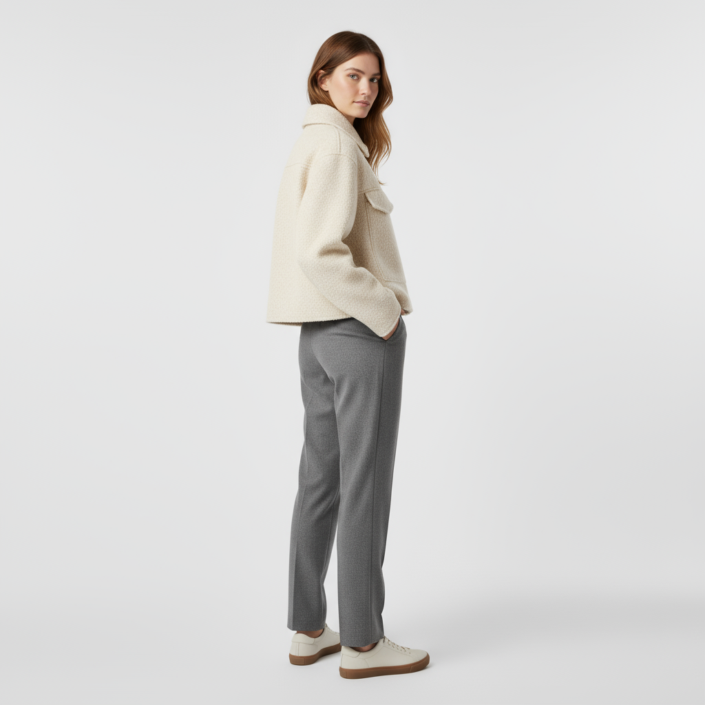 Veste Texturée Femme En Laine Mélangée