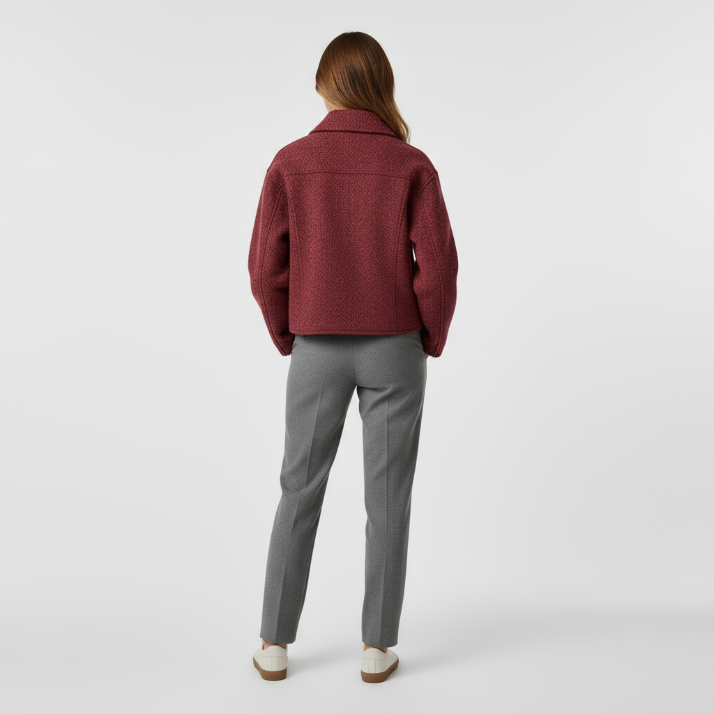 Veste Texturée Femme En Laine Mélangée
