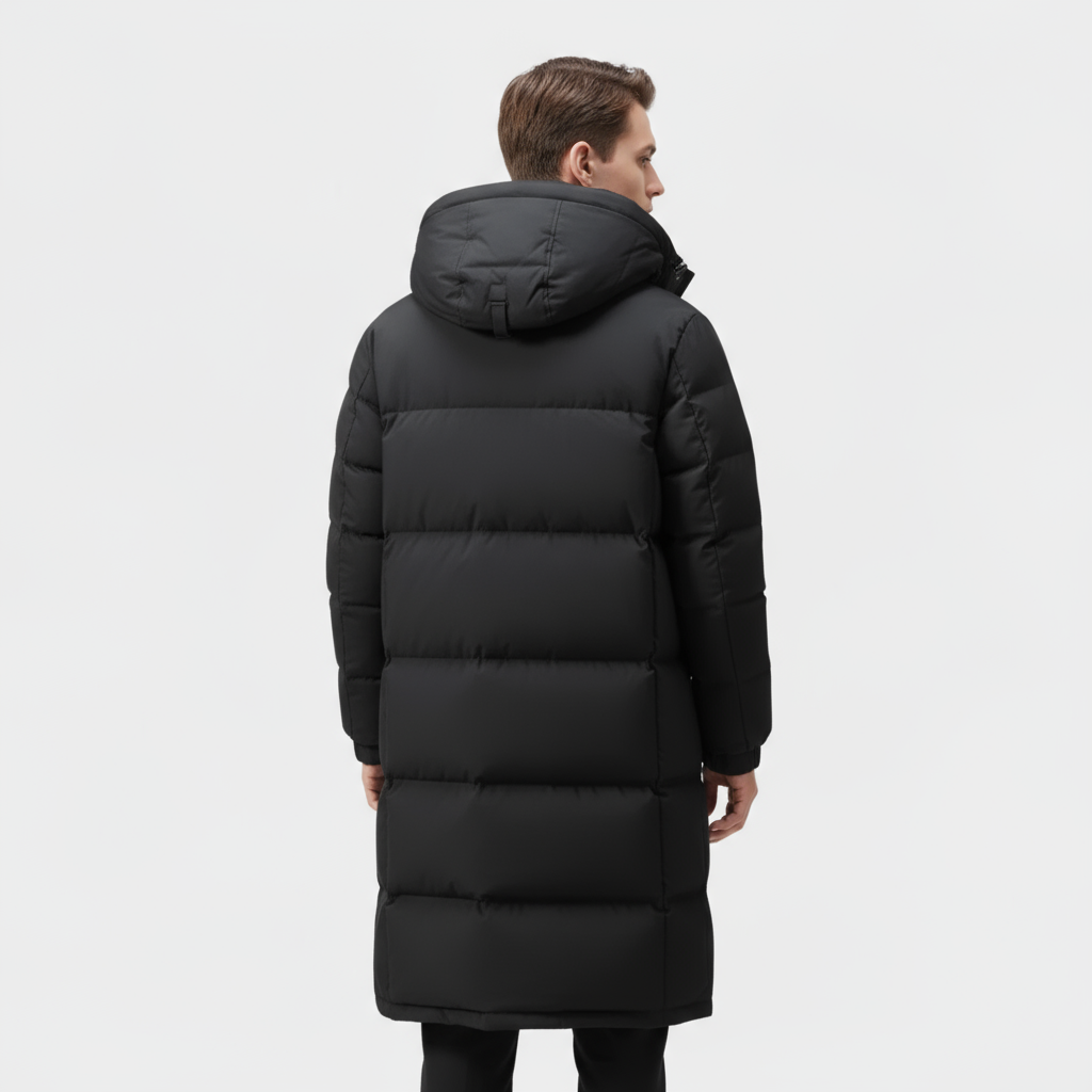 Manteau Long Matelassé Homme Avec Capuche