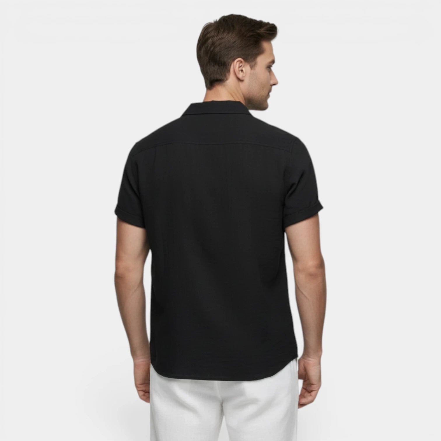 Chemise Homme Manches Courtes Col Ouvert Texturée