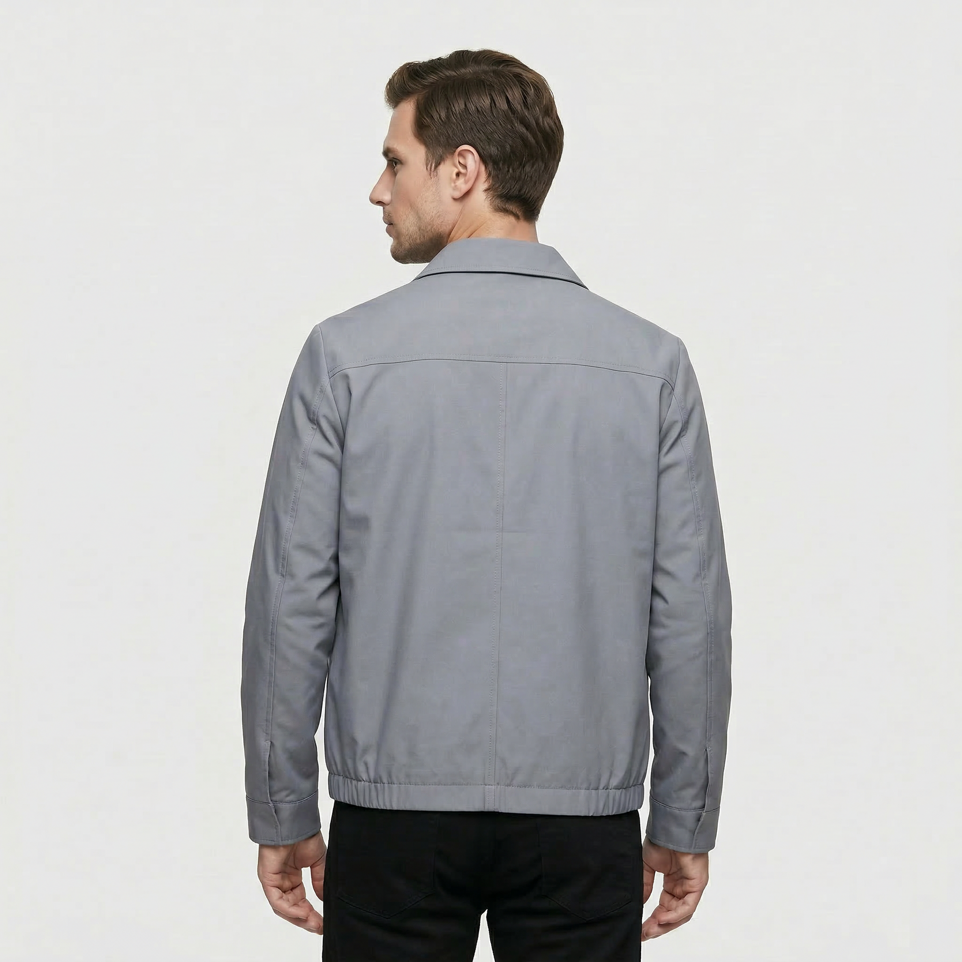 Veste Homme Zippée Col Classique Design Minimal