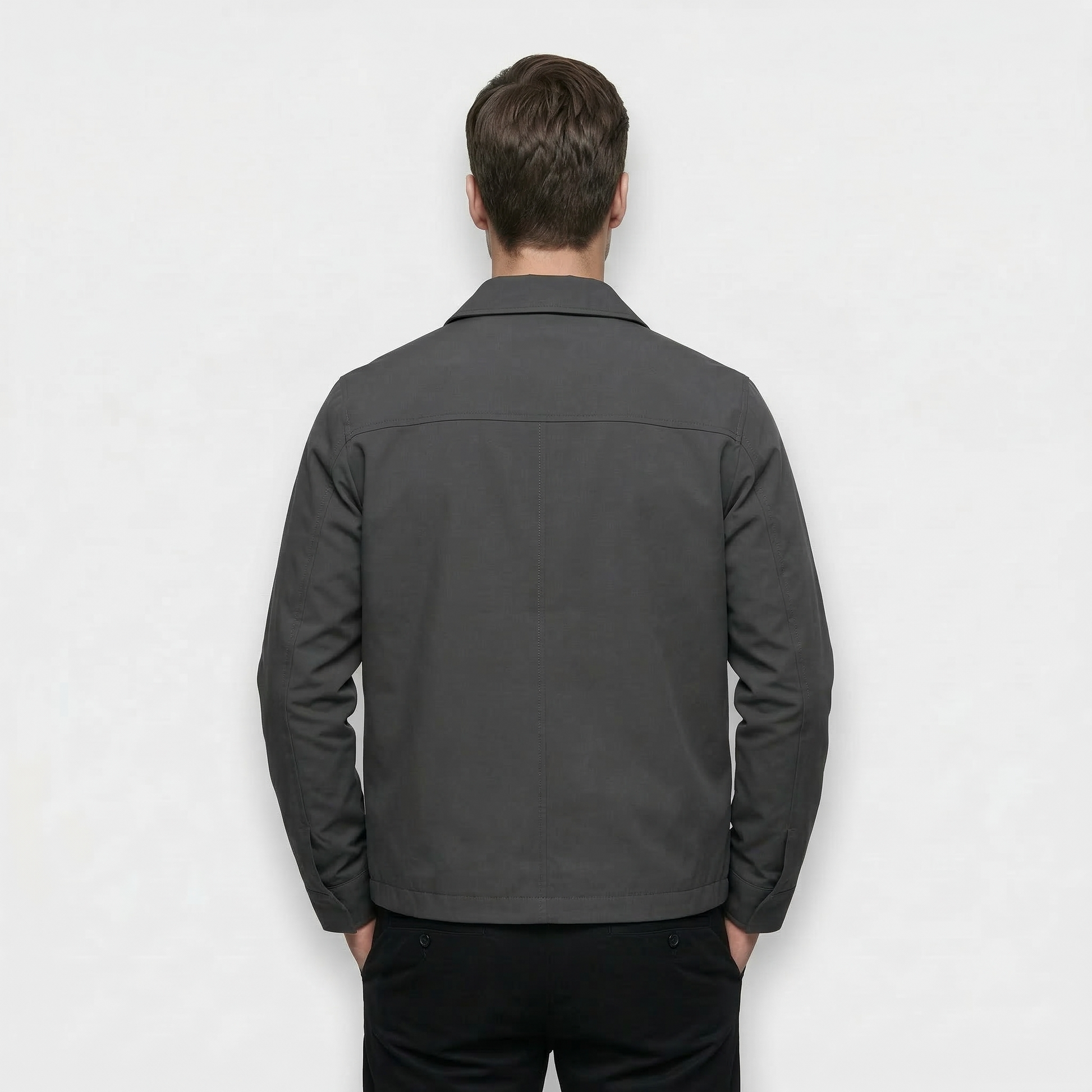 Veste Homme Zippée Col Classique Design Minimal