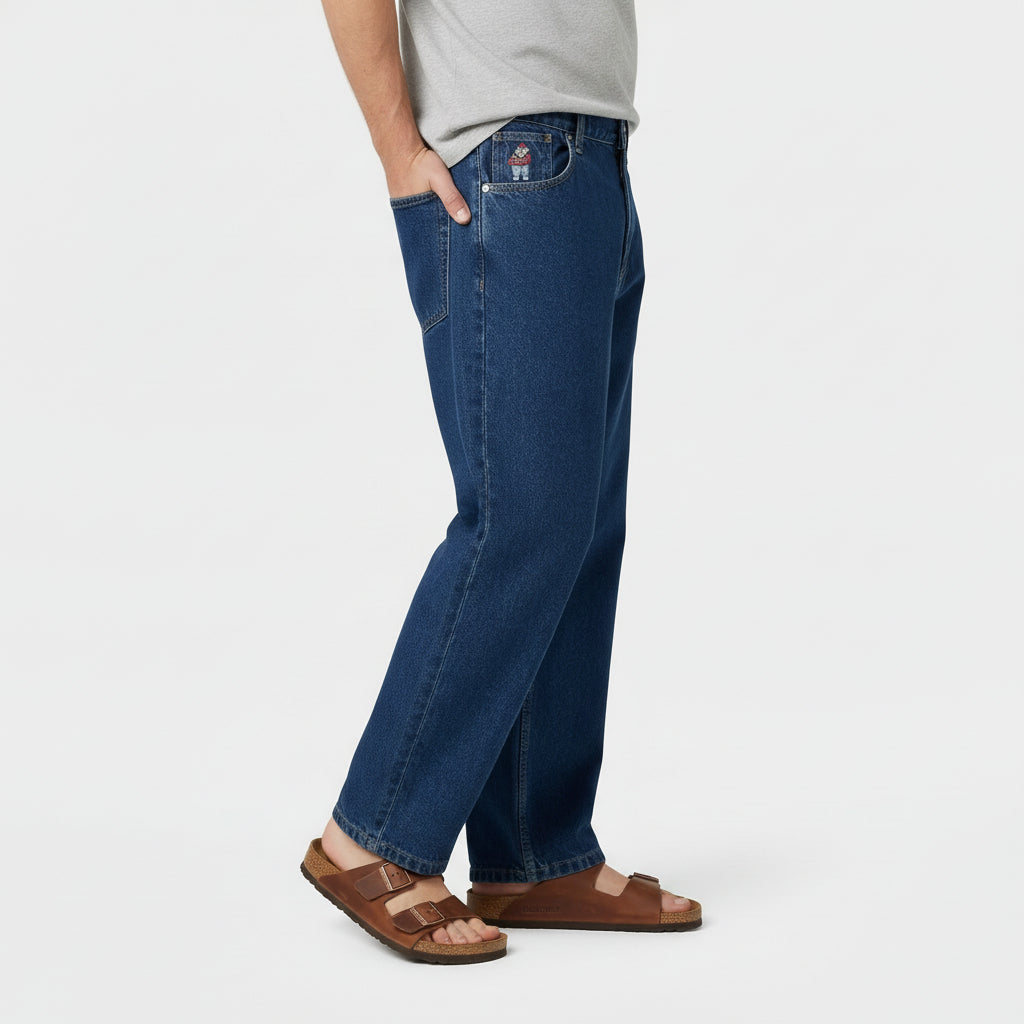 Men's Straight-Leg Button Fly Jeans