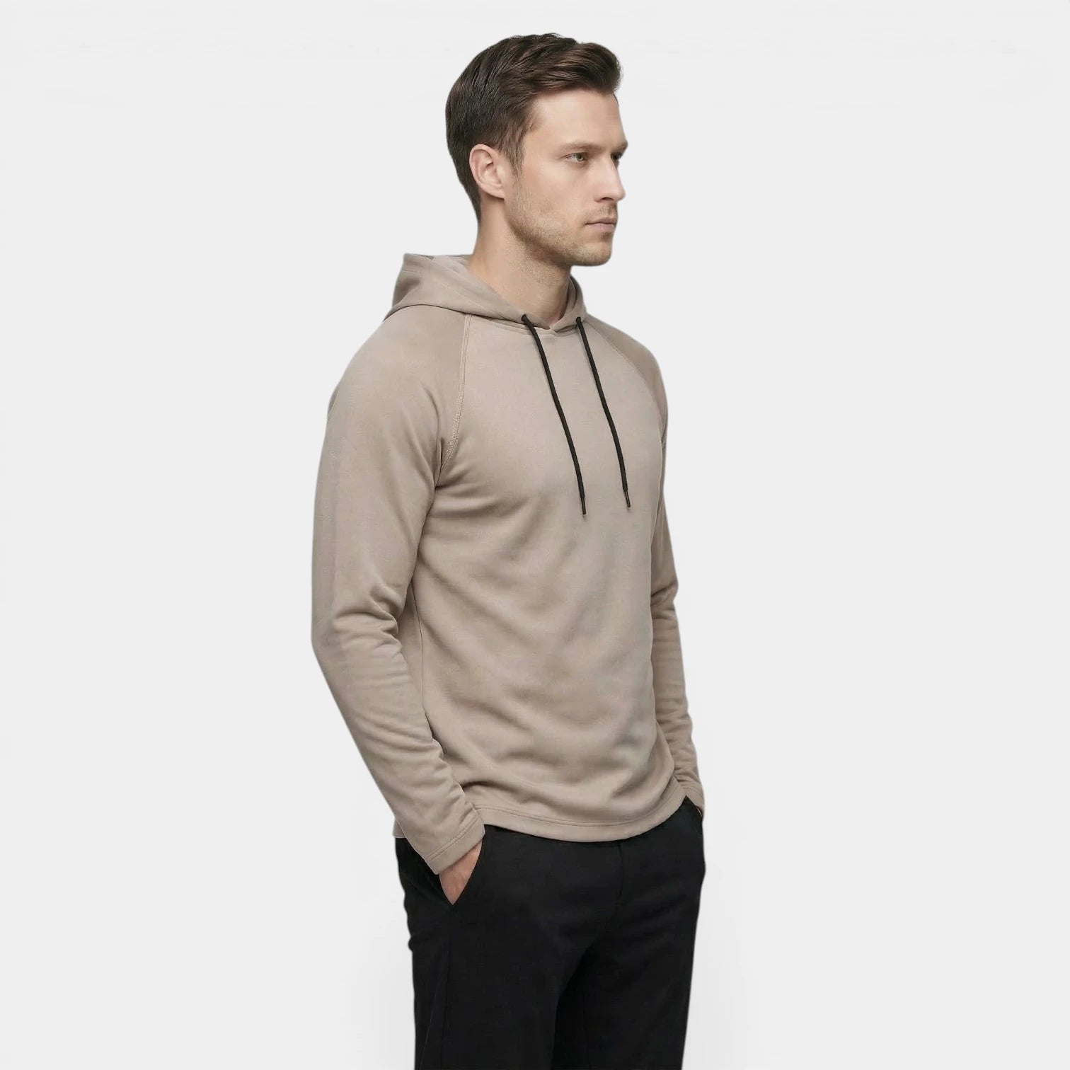 Sweat à Capuche Homme Uni à Manches Raglan