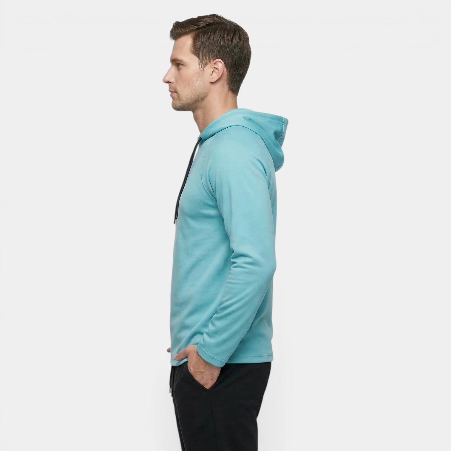 Sweat à Capuche Homme Uni à Manches Raglan