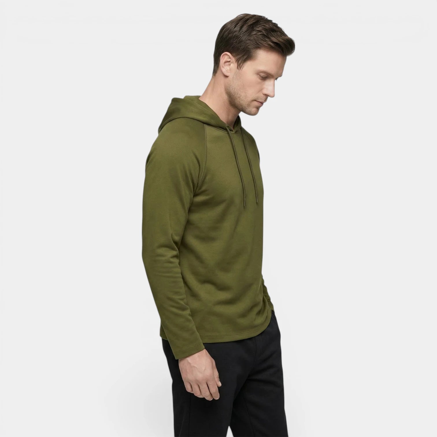Sweat à Capuche Homme Uni à Manches Raglan