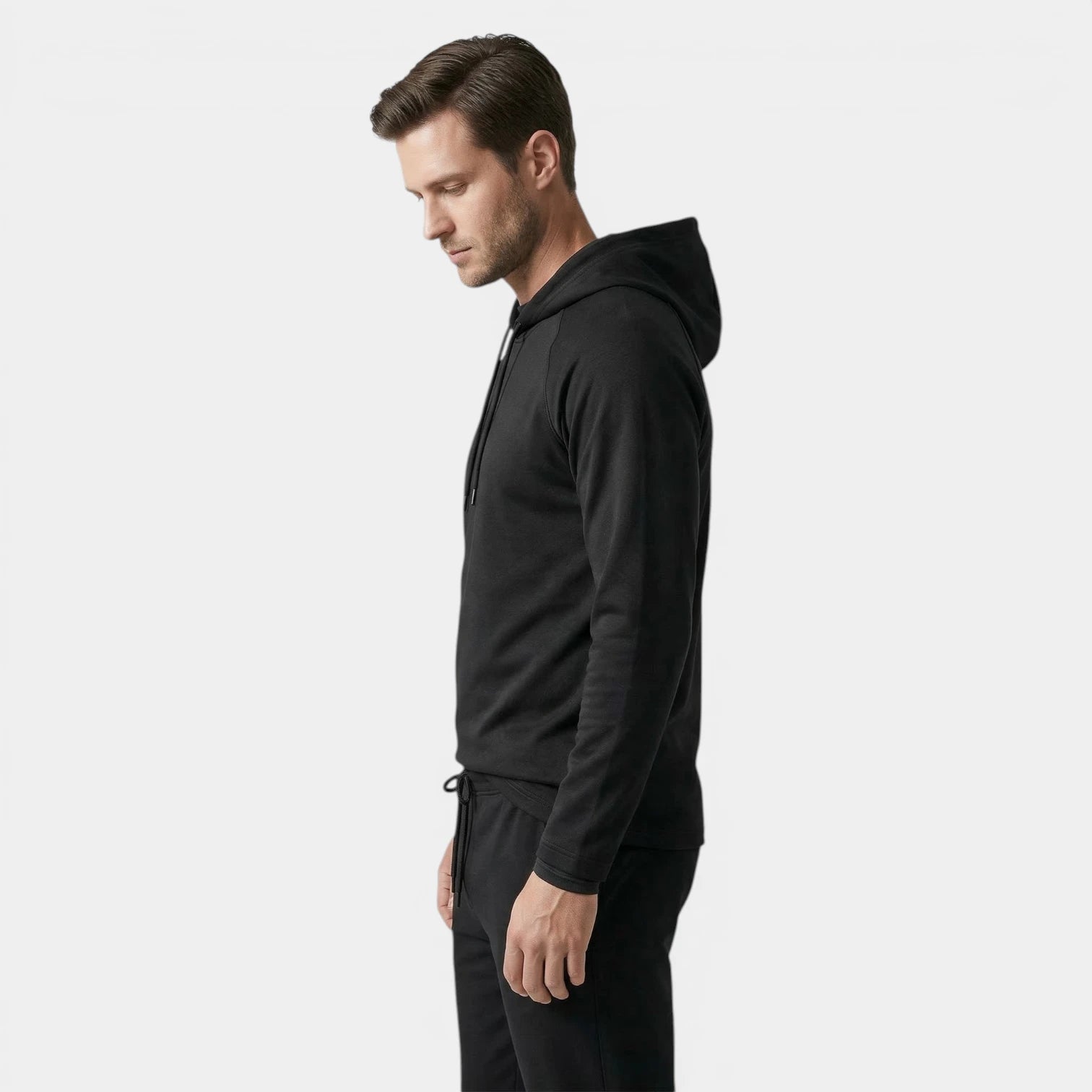 Sweat à Capuche Homme Uni à Manches Raglan